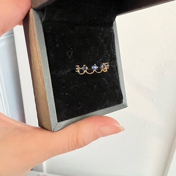 Royal blue sapphire 18k gold ring - Picture 14 of 16